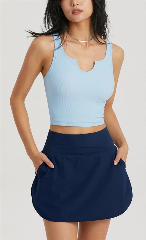 Hera Molded Cup Ribbed Everyday Tank Top Baby Blue-Tank Tops-91thelabel-S-Urbanheer