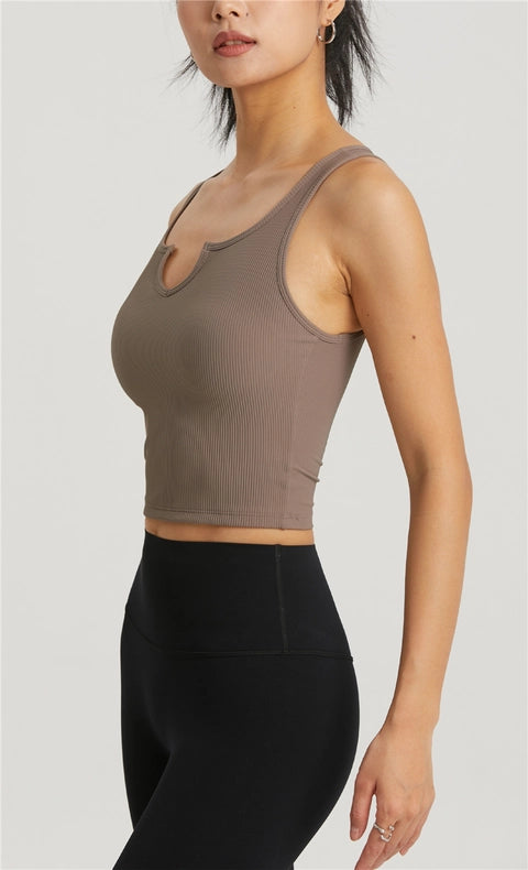Hera Molded Cup Ribbed Everyday Tank Top Hot Cocoa-Tank Tops-91thelabel-S-Urbanheer
