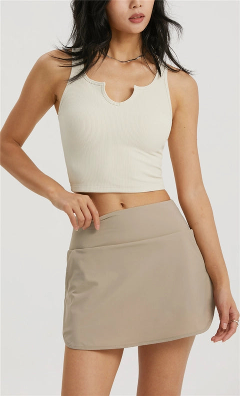 Hera Molded Cup Ribbed Everyday Tank Top Ivory-Tank Tops-91thelabel-S-Urbanheer