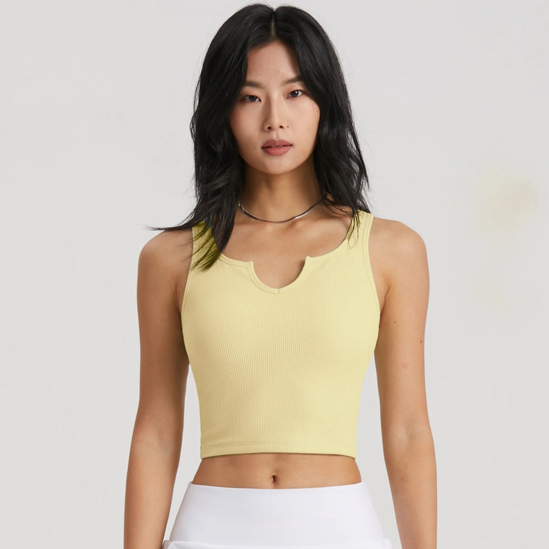Hera Molded Cup Ribbed Everyday Tank Top-Tank Tops-91thelabel-S-Lemon Tart-Urbanheer