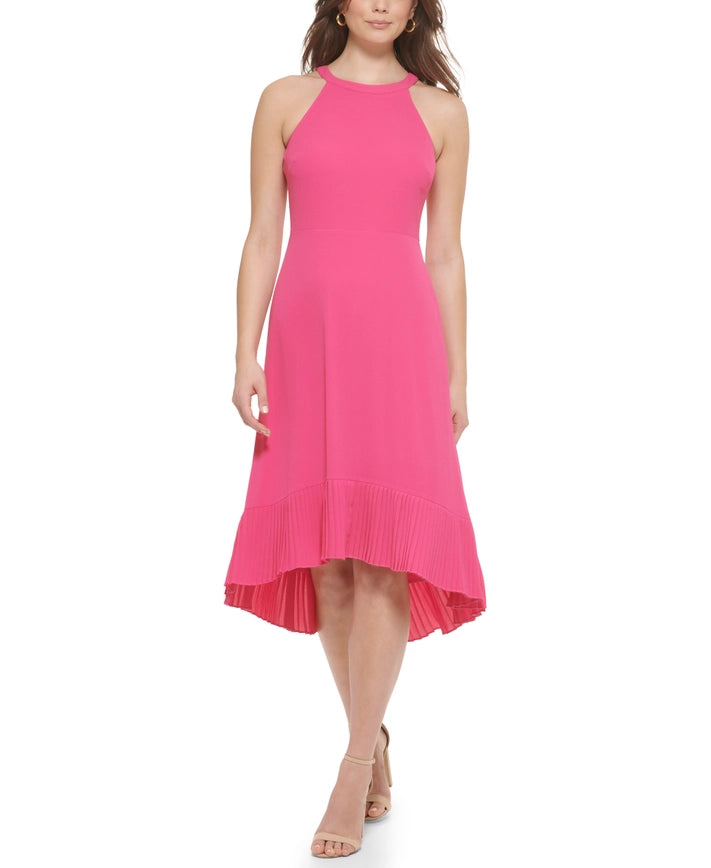 Hi-Low Halter Top Midi Pink-Dress-Kensie Dresses-2-Urbanheer