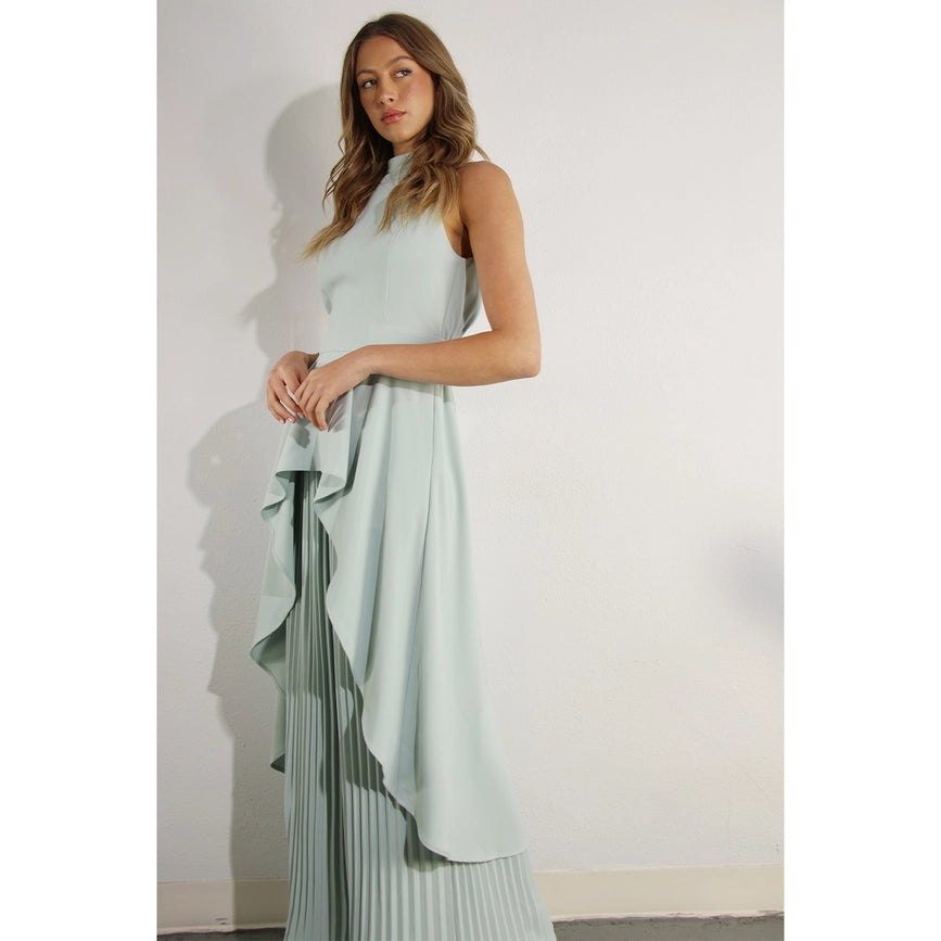 Hi-Low Hem Dressy Top and Pleated Pants Set SKY MINT-Set-Mulla-S-SKY MINT-Urbanheer