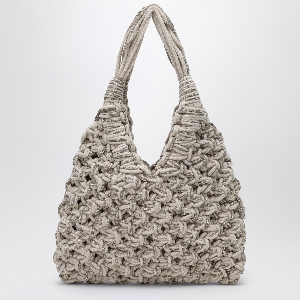 Hibourama Vannifique Crystal Bag in Ivory Velvet