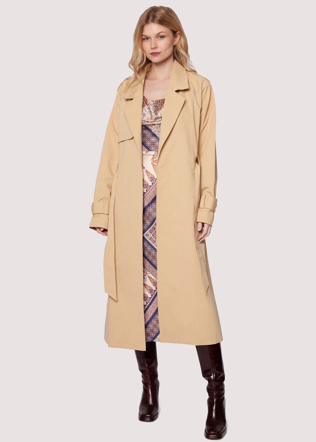 High Bluff Trench Coat - Sand Cotton Cinched Waist Fall-Trench Coats-Lost + Wander-XS-SAND-Urbanheer