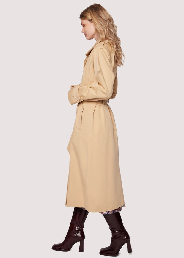 High Bluff Trench Coat - Sand Cotton Cinched Waist Fall-Trench Coats-Lost + Wander-XS-SAND-Urbanheer
