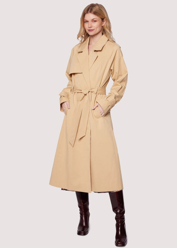 High Bluff Trench Coat - Sand Cotton Cinched Waist Fall-Trench Coats-Lost + Wander-XS-SAND-Urbanheer