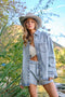 High Luxury Embellished Sparkle Stone Stripe Jacket LIGHT WASH-Jacket-Blue B-S-LIGHT WASH-Urbanheer