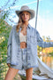 High Luxury Embellished Sparkle Stone Stripe Jacket LIGHT WASH-Jacket-Blue B-S-LIGHT WASH-Urbanheer