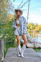 High Luxury Embellished Sparkle Stone Stripe Jacket LIGHT WASH-Jacket-Blue B-S-LIGHT WASH-Urbanheer
