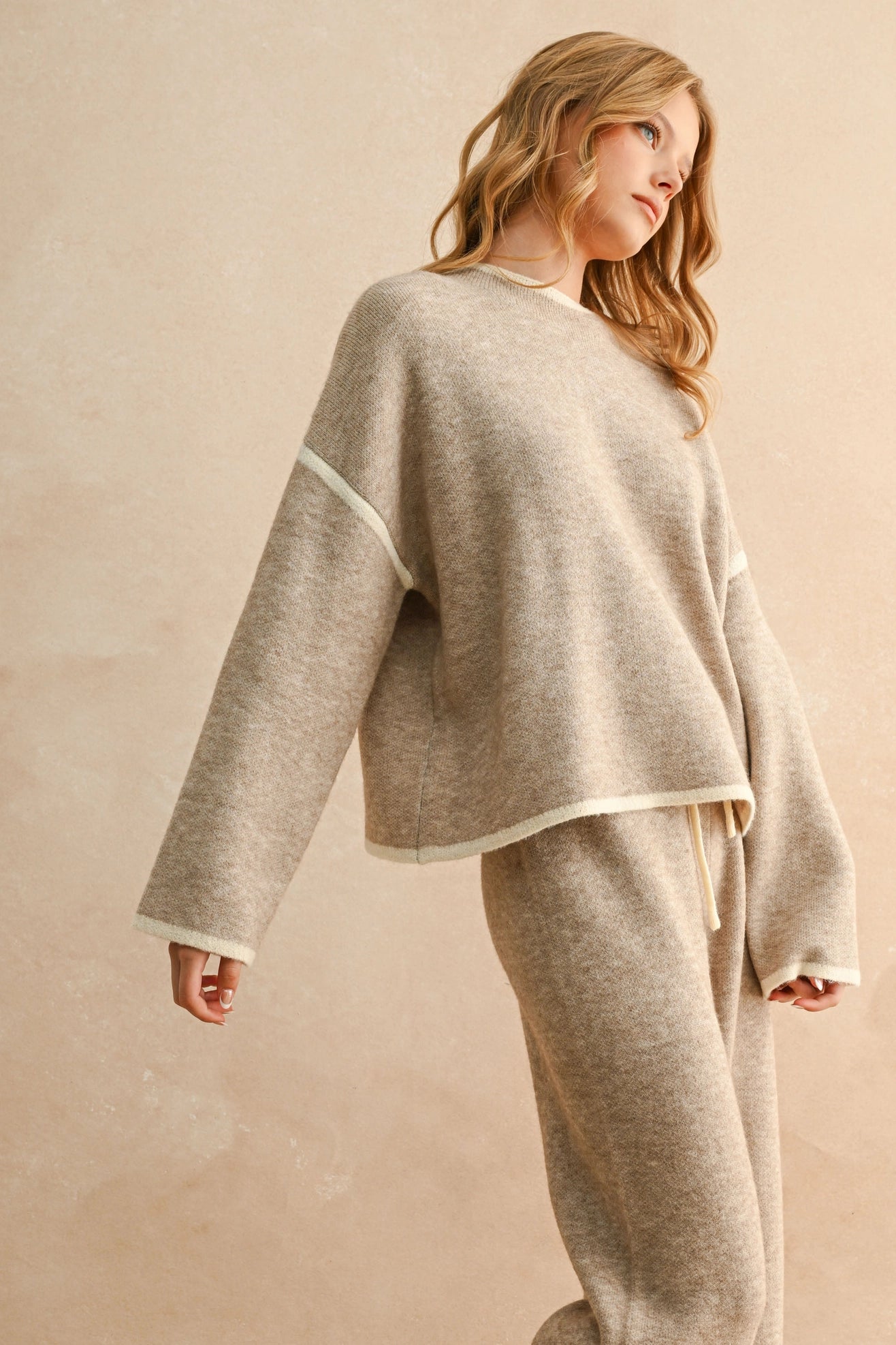 High Neck Long Sleeve Sweater Top