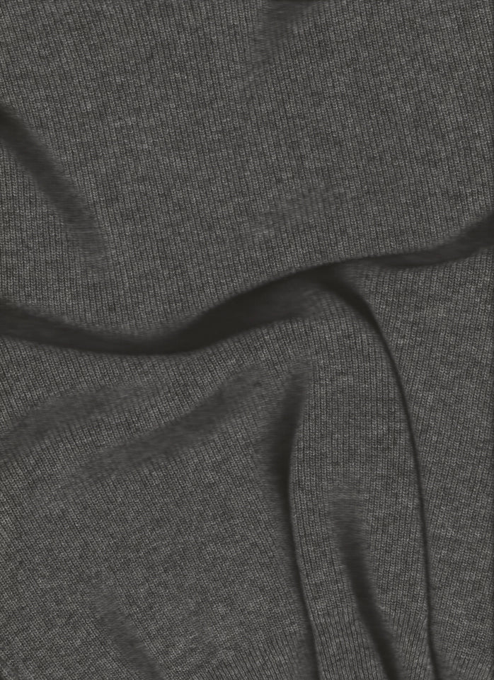 High-Neck Sweater with Rolled Cuffs in Cashmere Blend Grigio Scuro-Sweater-LÈMME-S-Grigio Acciaio-Urbanheer