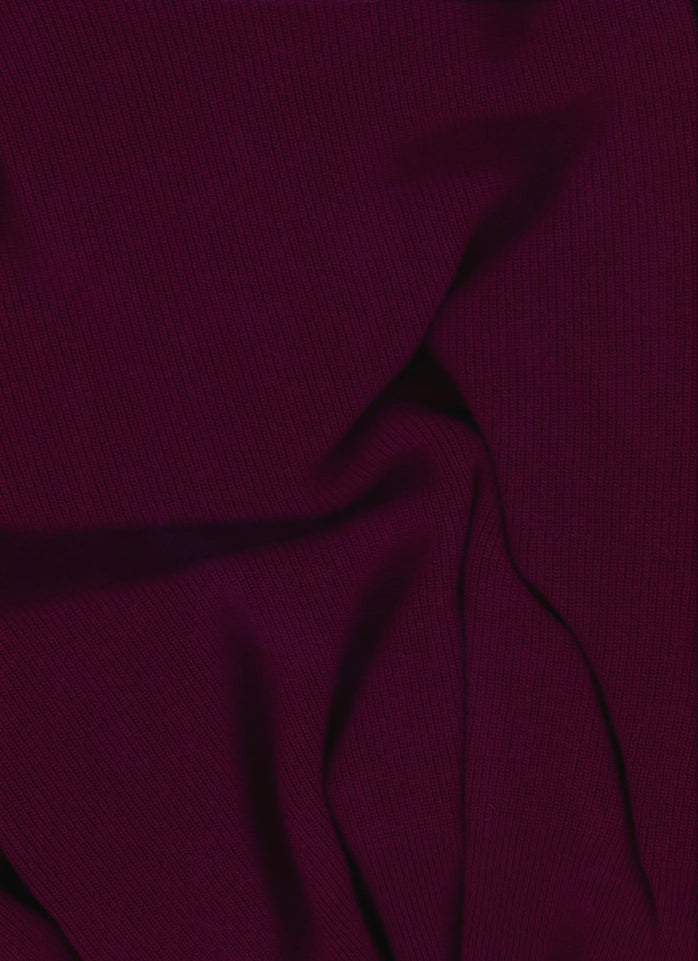 High-Neck Sweater with Rolled Cuffs in Cashmere Blend Grigio Scuro-Sweater-LÈMME-S-Magenta-Urbanheer