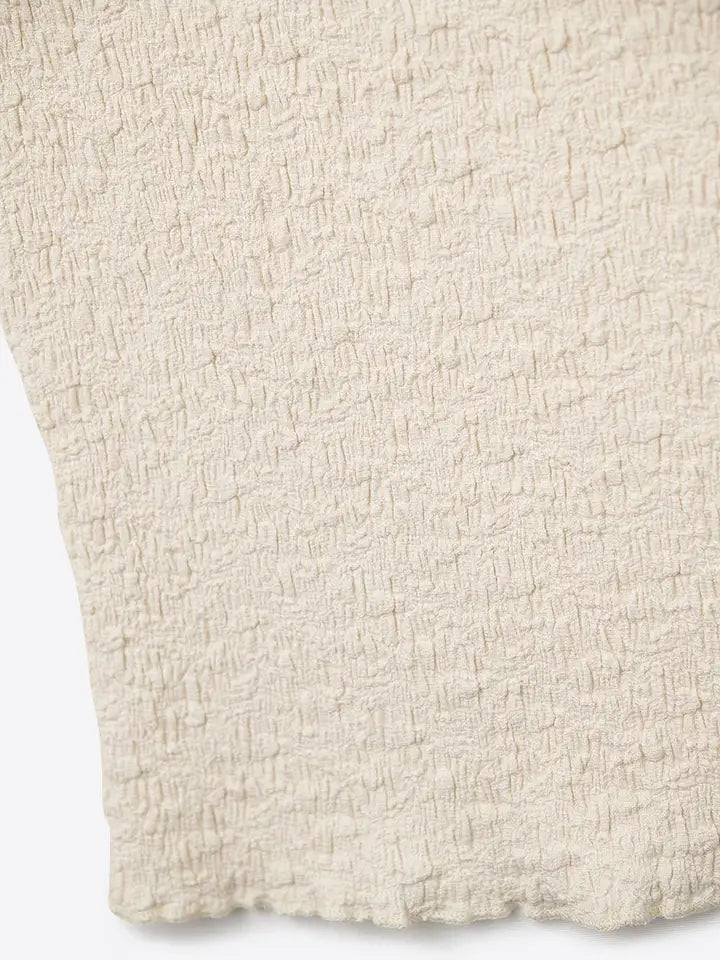 High Neck Textured Knit Sleeveless Top-Top-Q2-S-CREAM-Urbanheer