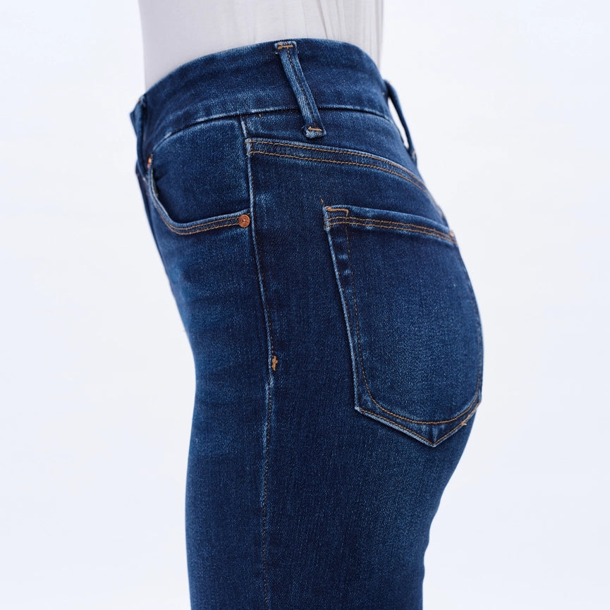 High Rise Bootcut Jeans with Finished Hem DEEP SEA-Jeans-BAYEAS-24-DEEP SEA-Urbanheer