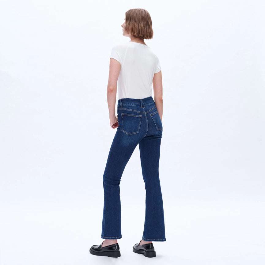 High Rise Bootcut Jeans with Finished Hem DEEP SEA-Jeans-BAYEAS-24-DEEP SEA-Urbanheer