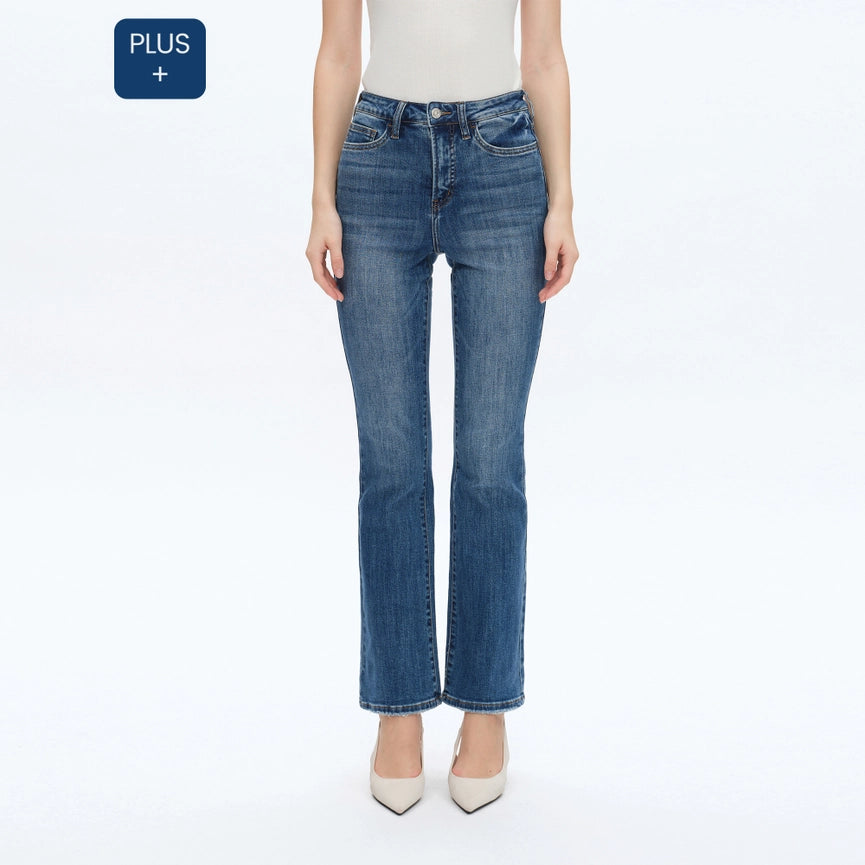 High Rise Bootcut Jeans with Finished Hem MARINE-Jeans-BAYEAS-14w-MARINE-Urbanheer