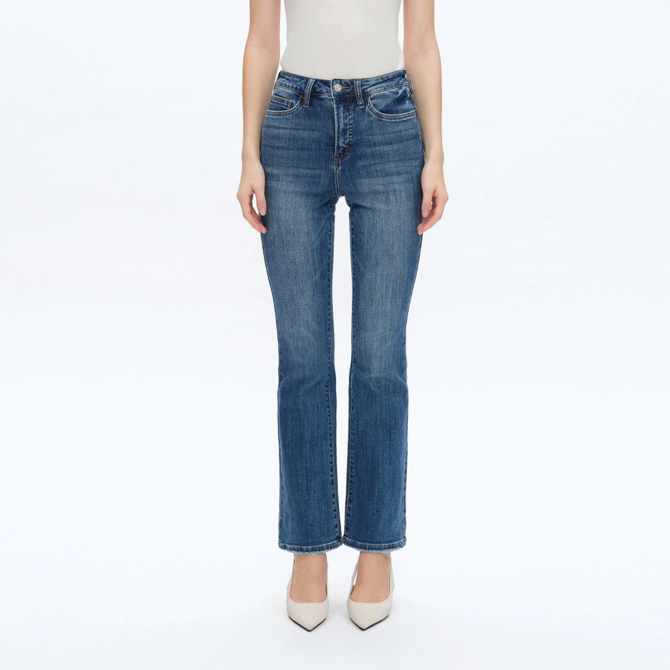 High Rise Bootcut Jeans with Finished Hem MARINE-Jeans-BAYEAS-26-MARINE-Urbanheer