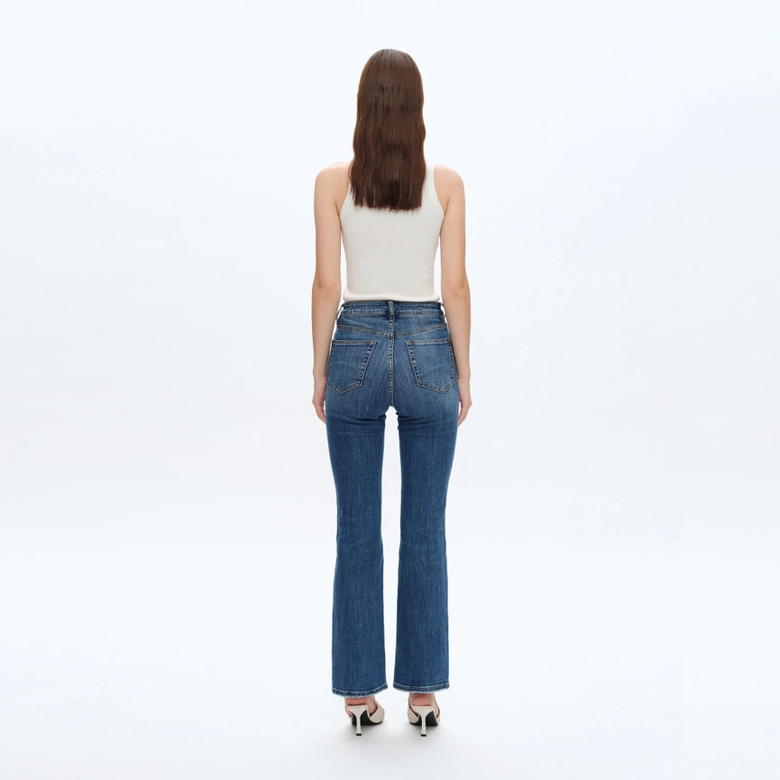 High Rise Bootcut Jeans with Finished Hem MARINE-Jeans-BAYEAS-14w-MARINE-Urbanheer