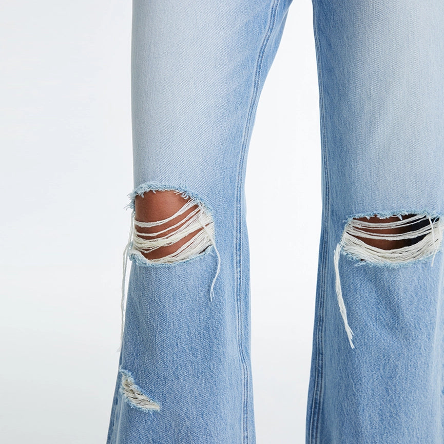 High Rise Bootcut Jeans with Raw Hem AZURE-Jeans-BAYEAS-24-AZURE-Urbanheer