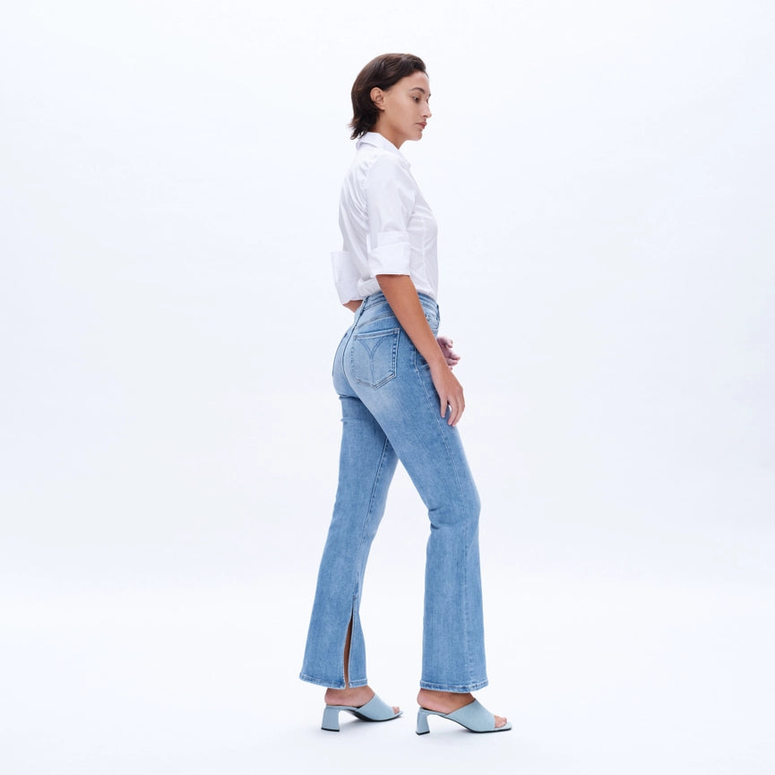 High Rise Flare Jeans with Finished Hem(Slit) AURORA-Jeans-BAYEAS-24-AURORA-Urbanheer