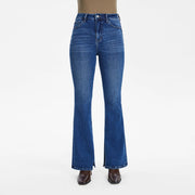 High Rise Flare Jeans with Finished Hem(Slit) STARLIGHT-Jeans-BAYEAS-26-STARLIGHT-Urbanheer