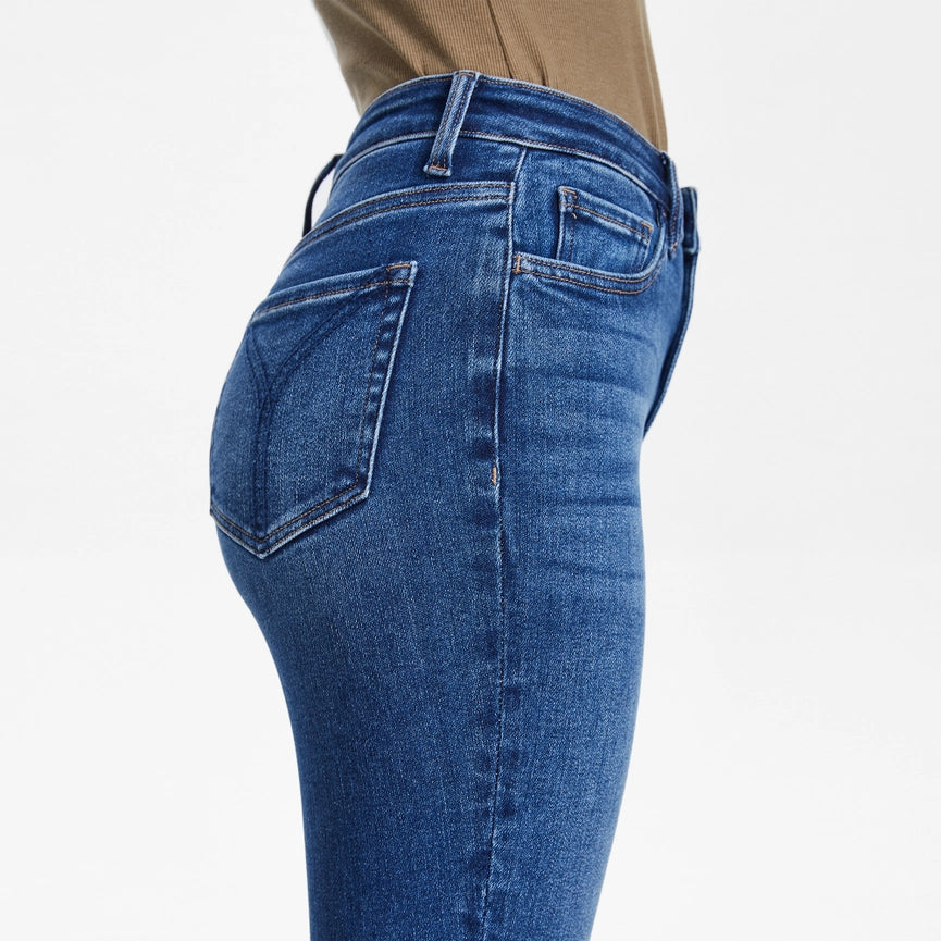 High Rise Flare Jeans with Finished Hem(Slit) STARLIGHT-Jeans-BAYEAS-26-STARLIGHT-Urbanheer