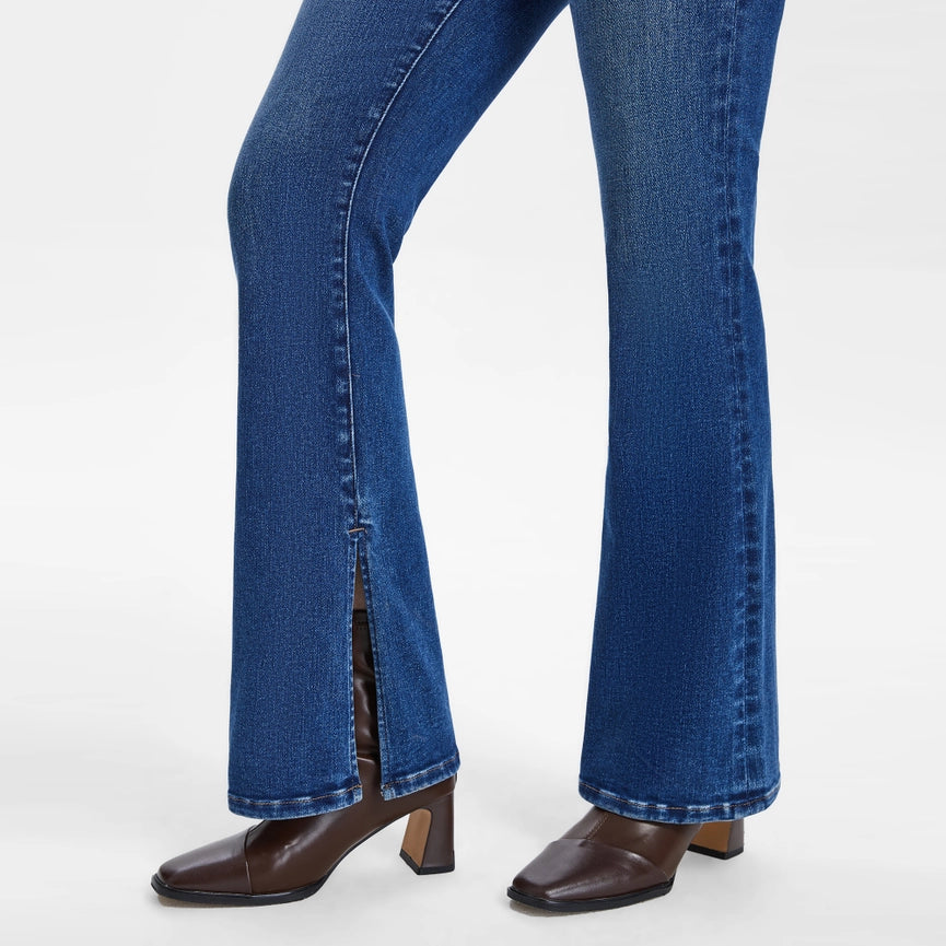 High Rise Flare Jeans with Finished Hem(Slit) STARLIGHT-Jeans-BAYEAS-26-STARLIGHT-Urbanheer