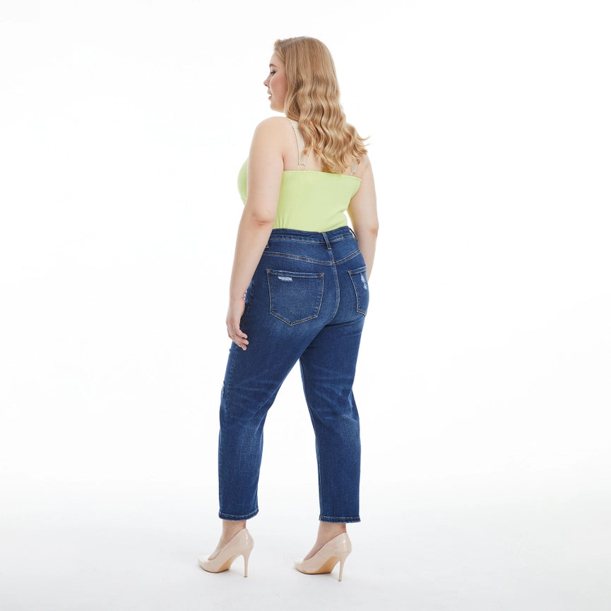 High Rise Mom Jeans with Finished Hem BLUEBELL-Jeans-BAYEAS-14w-BLUEBELL-Urbanheer