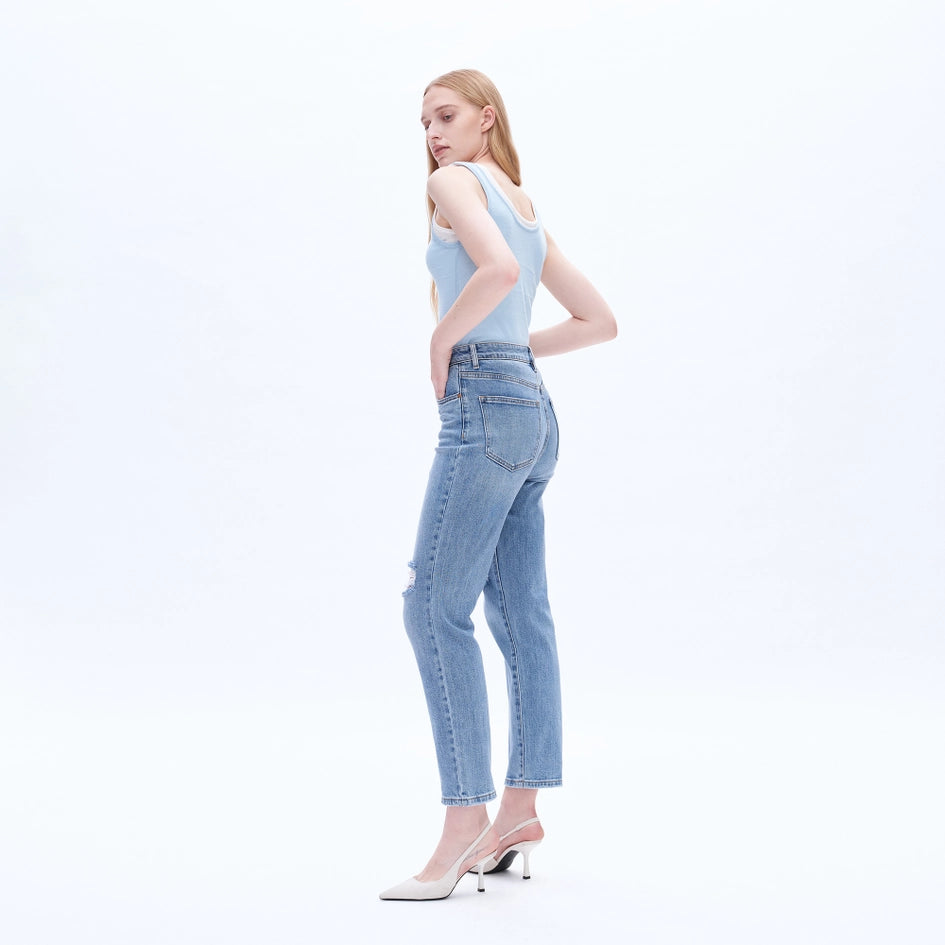 High Rise Mom Jeans with Finished Hem BRILLIANCY-Jeans-BAYEAS-24-BRILLIANCY-Urbanheer