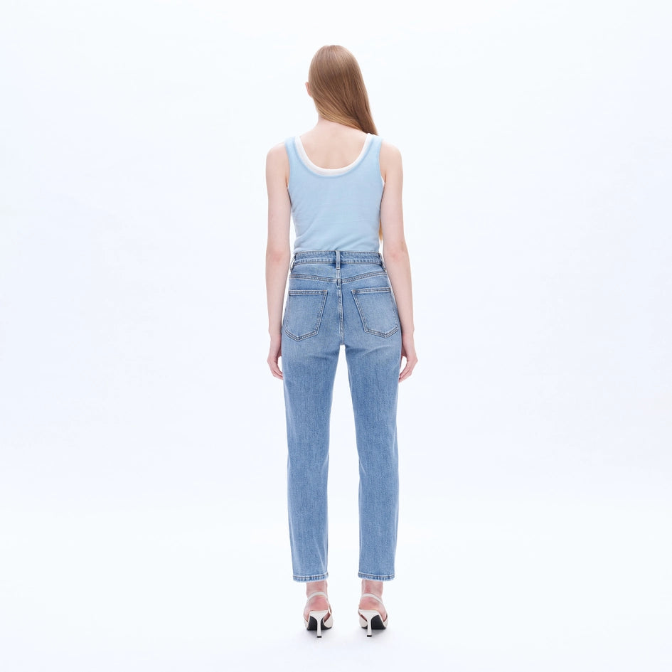 High Rise Mom Jeans with Finished Hem BRILLIANCY-Jeans-BAYEAS-24-BRILLIANCY-Urbanheer