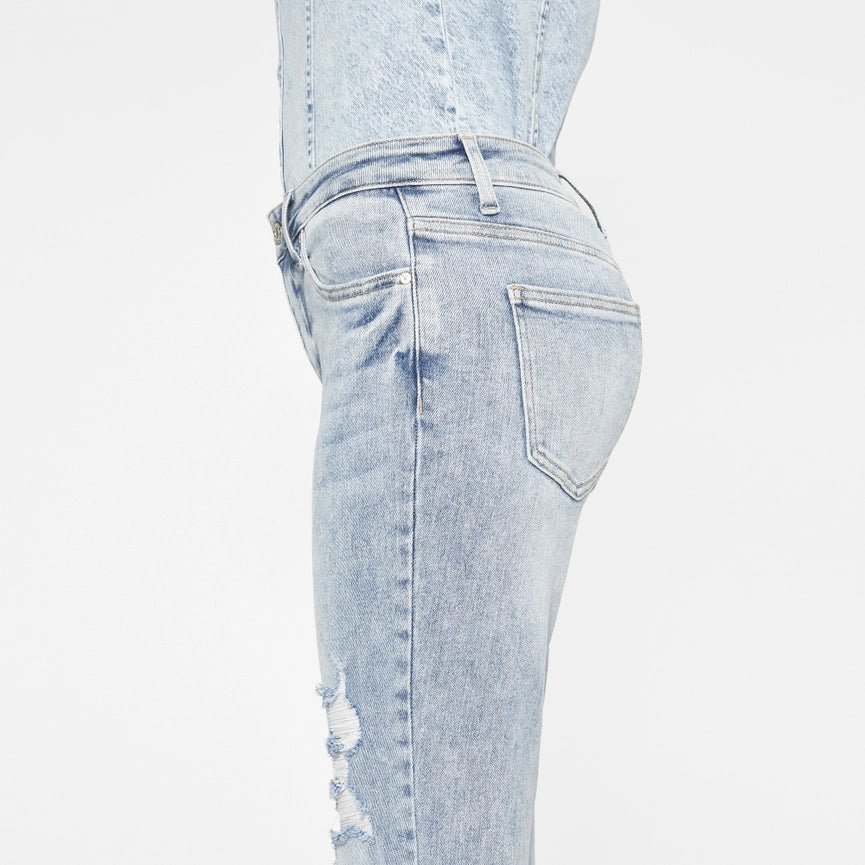 High Rise Mom Jeans with Rolled Hem LIGHT BLUE-Jeans-BAYEAS-24-LIGHT BLUE-Urbanheer