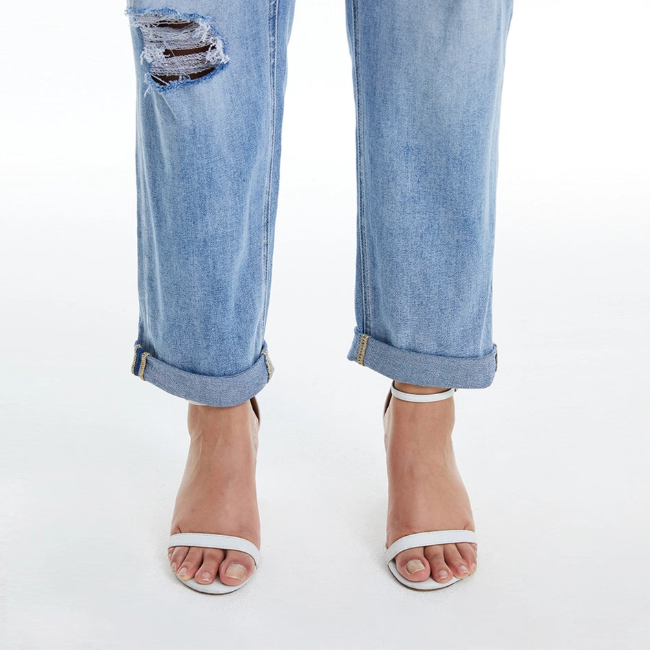 High Rise Relaxed Boyfriend Jeans with Rolled Hem SOUTHERN-Jeans-BAYEAS-14W-SOUTHERN-Urbanheer