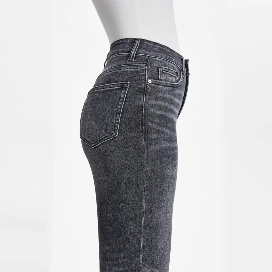 High Rise Straight Jeans with Finished Hem BLACK STONE-Jeans-BAYEAS-24-BLACK STONE-Urbanheer