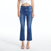 High Rise Straight Jeans with Finished Hem MEDIUM BLUE-Jeans-BAYEAS-26-MEDIUM BLUE-Urbanheer