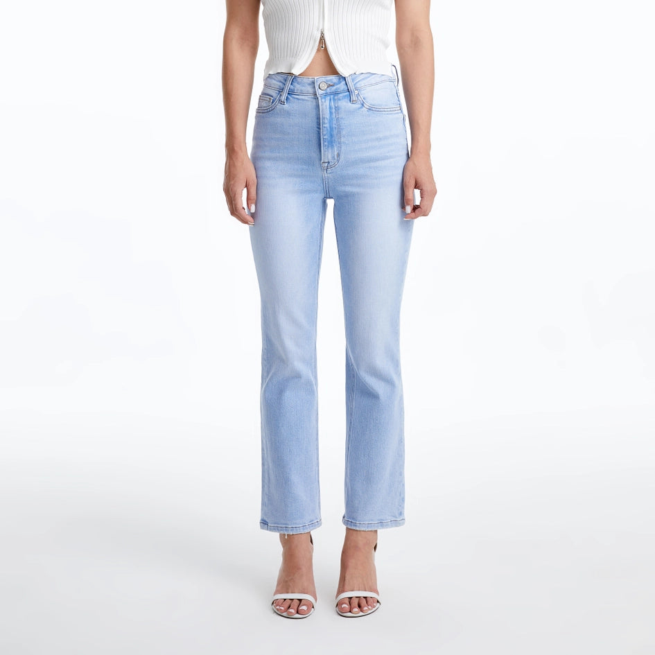 High Rise Straight Jeans with Finished Hem SKY BLUE-Jeans-BAYEAS-24-SKY BLUE-Urbanheer