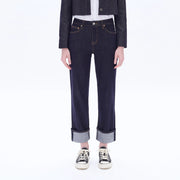 High Rise Straight Jeans with Rolled Hem RINSE-Jeans-BAYEAS-24-RINSE-Urbanheer