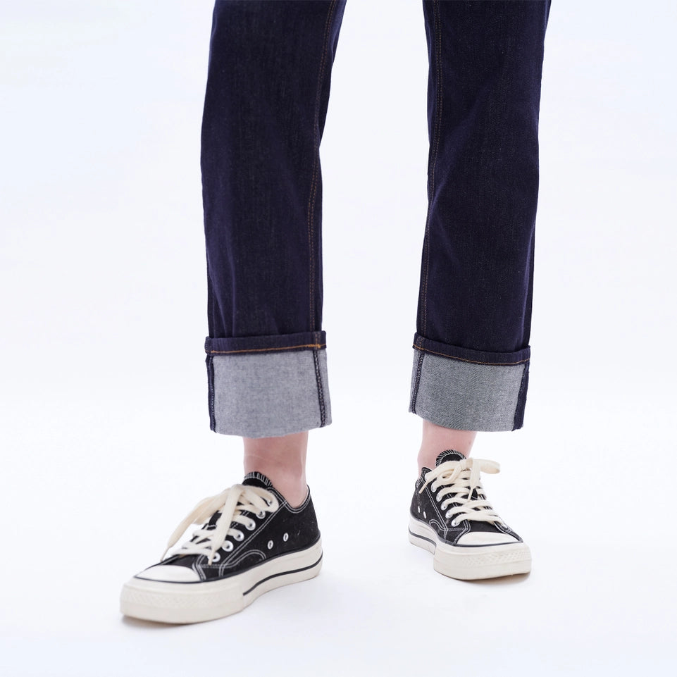 High Rise Straight Jeans with Rolled Hem RINSE-Jeans-BAYEAS-24-RINSE-Urbanheer