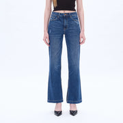 High Rise Straight Jeans(Finished Hem,Slit) MIRAGE-Jeans-BAYEAS-24-MIRAGE-Urbanheer