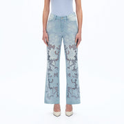 High Rise Straight Leg Jeans with Raw Hem-Jeans-BAYEAS-24-LIGHT BLUE-Urbanheer