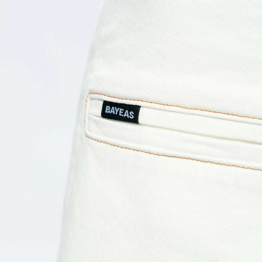 High Rise Twill Bermuda Shorts with Finished Hem-Bermuda Shorts-BAYEAS-XS-CREAM-Urbanheer