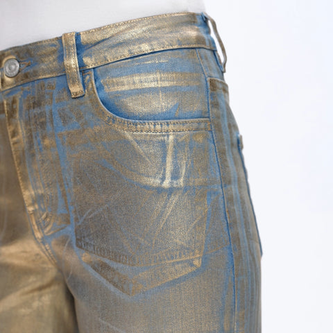 High Rise Wide Leg Denim Jeans with Finished Hem GOLDEN-Jeans-BAYEAS-24-GOLDEN-Urbanheer