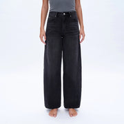 High Rise Wide Leg Jeans with Finished Hem BLACK-Jeans-BAYEAS-24-BLACK-Urbanheer