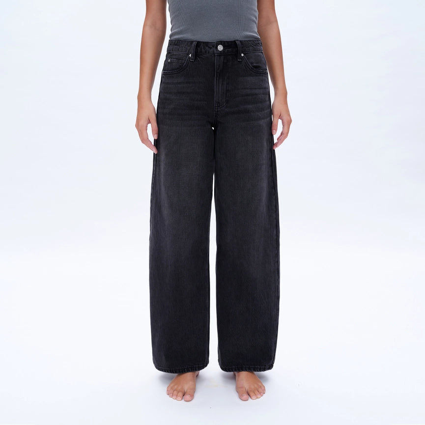 High Rise Wide Leg Jeans with Finished Hem BLACK-Jeans-BAYEAS-24-BLACK-Urbanheer