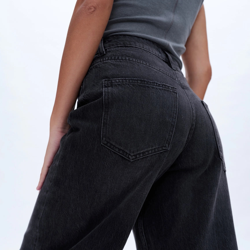 High Rise Wide Leg Jeans with Finished Hem BLACK-Jeans-BAYEAS-24-BLACK-Urbanheer