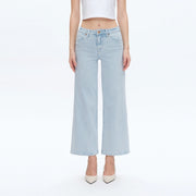 High Rise Wide Leg Jeans with Finished Hem WATHET-Jeans-BAYEAS-26-WATHET-Urbanheer