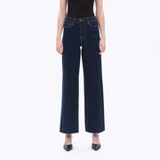 High Rise Wide Leg Jeans with Raw Hem DEEP WATER-Jeans-BAYEAS-24-DEEP WATER-Urbanheer