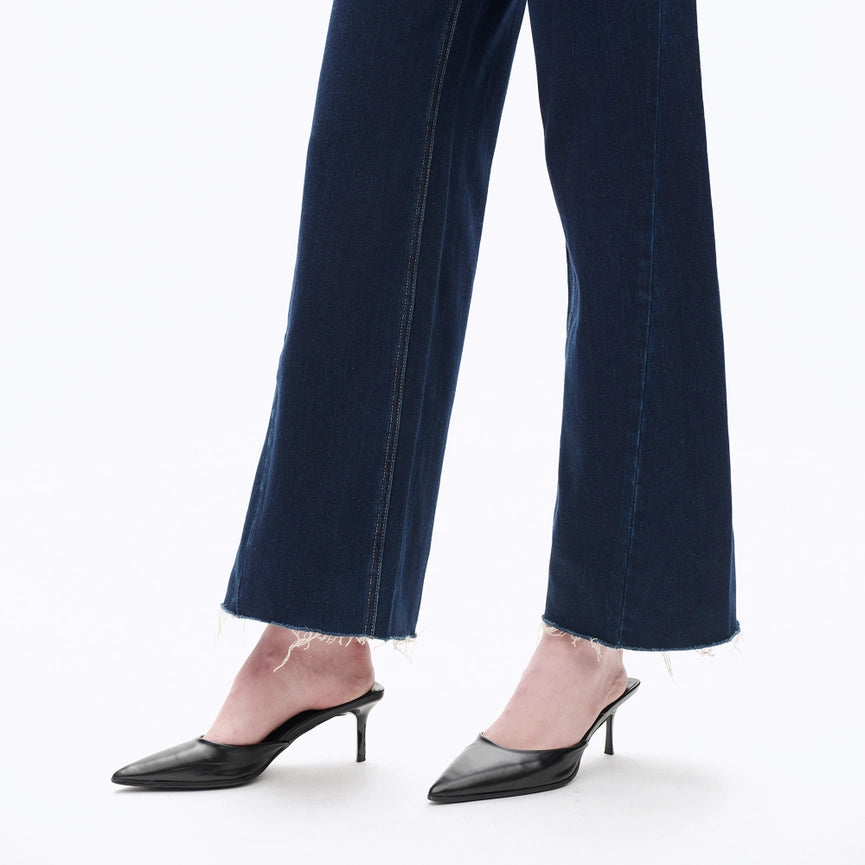 High Rise Wide Leg Jeans with Raw Hem DEEP WATER-Jeans-BAYEAS-24-DEEP WATER-Urbanheer