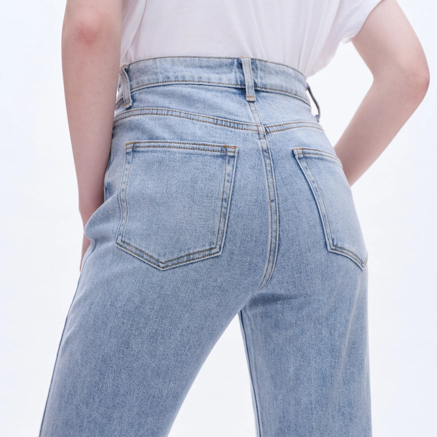 High Rise Wide Leg Jeans with Raw Hem GLACIER-Jeans-BAYEAS-24-GLACIER-Urbanheer