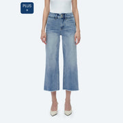 High Rise Wide Leg Jeans with Raw Hem LIGHT BLUE-Jeans-BAYEAS-14w-LIGHT BLUE-Urbanheer