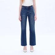 High Rise Wide Leg Jeans with Raw Hem SAPPHIRE-Jeans-BAYEAS-24-SAPPHIRE-Urbanheer
